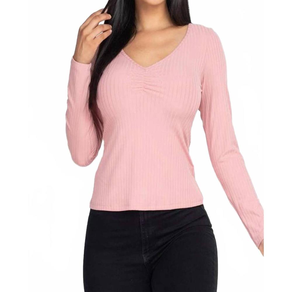 NEW CAPELLA ruched chest detail ribbed in pink